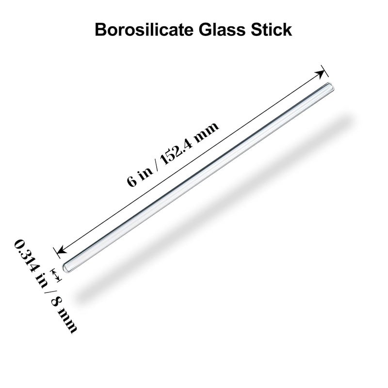 LIFEHIM 15 Pack Glass Stirring Rods: Diameter 0.314 inch Length 6 inch Glass Stir Sticks, Borosilicate Glass Stirring Rod for Mixing Lab - Image 2
